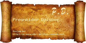 Presneider Dalibor névjegykártya